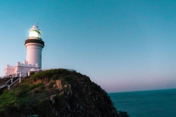 lighthouse byron bay at sunset