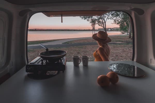 JUCY Compass breakfast breakfast-campervan-view