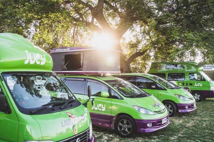 10 music festival hacks campers need to know 1 jucy campervans lined up at music festival in australia