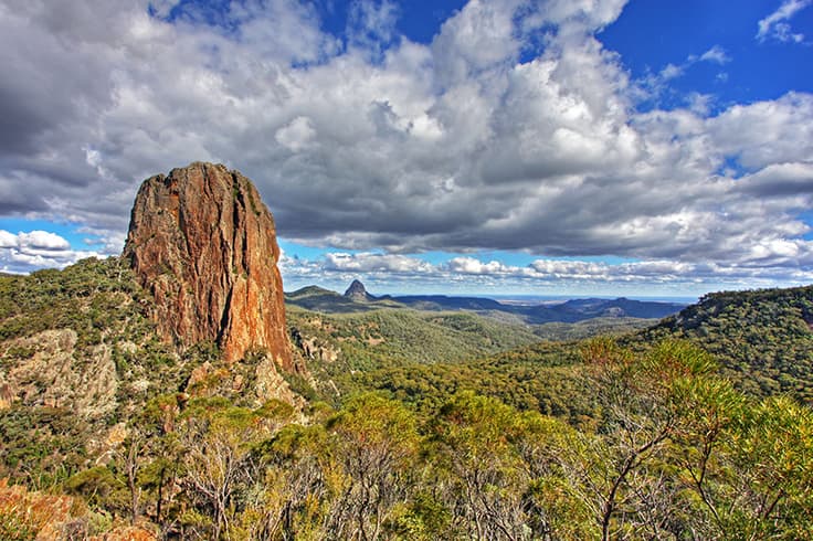 view from the top of a mountain at warrumbungle national park view from the top of a mountain at warrumbungle national park