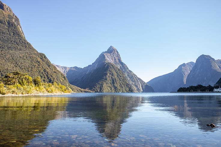 New Zealand lake by mountains