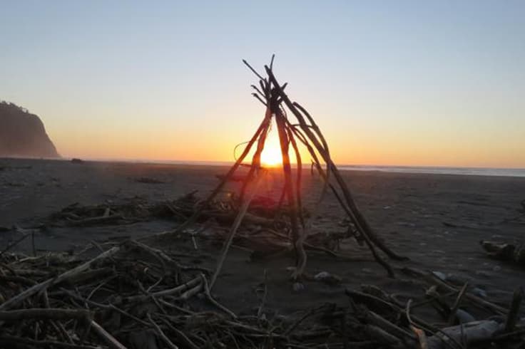 Road trip Christchurch to Wanaka beach view Sunset on the West Coast New Zealand