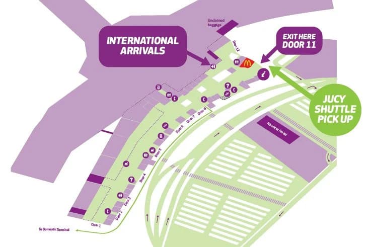 NZ Auckland International Shuttle Map